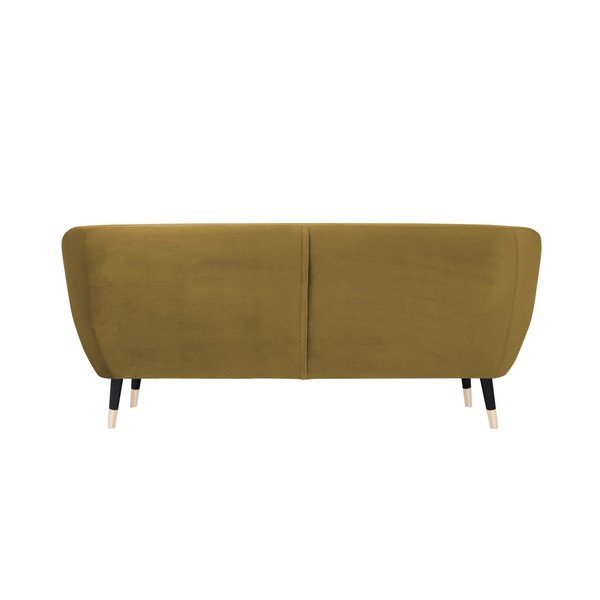 Горчичножълт диван с черни крачета Mazzini Sofas Amelie, 188 cm-image-4