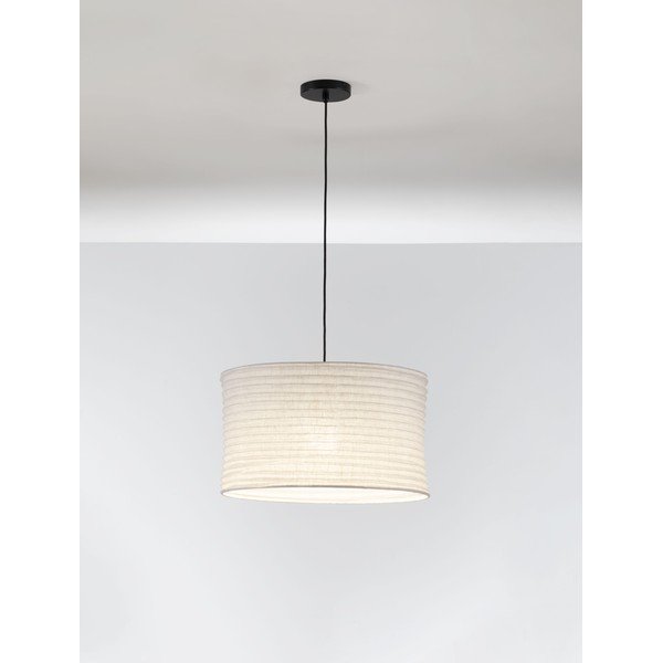 Бяло ленено висящо осветително тяло ø 50 cm Linnet – Nova Luce-image-2