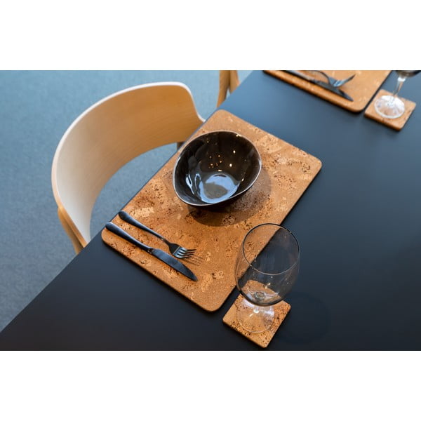 Коркови подложки в естествен цвят в комплект от 4 броя Querco - ZicZac-image-1