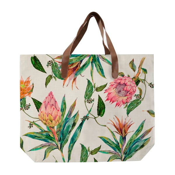 Платнена чанта с дръжка от изкуствена кожа Flores Salvajes - Madre Selva