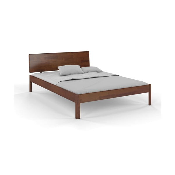 Двойно легло от борова дървесина 90x200 см в тъмнокафяв цвят  Ammer - Skandica