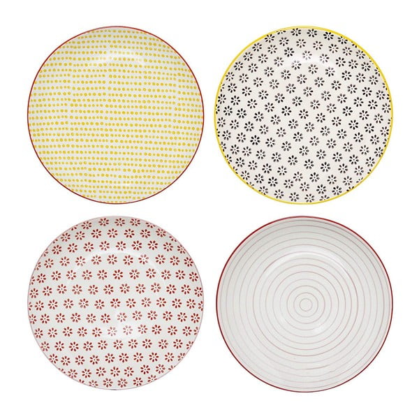 Комплект от 4 керамични плитки чинии Susie Lento - Bloomingville