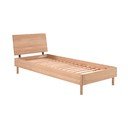 Единично легло 90x200 cm от масивен дъб с включена подматрачна рамка в естествен цвят Forrest – Vipack