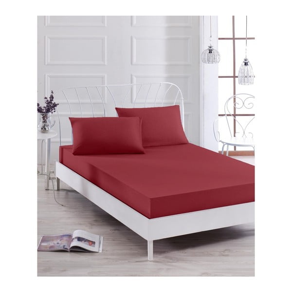 Комплект чаршаф и калъфка за възглавница за единично легло Red Essentiale, 100 x 200 cm - Unknown