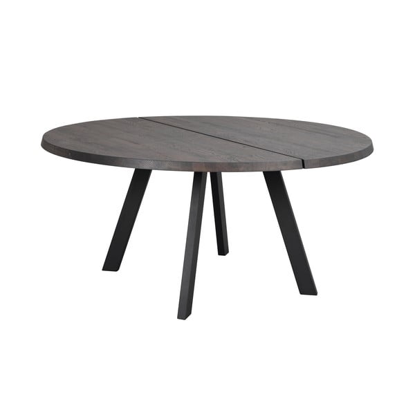 Тъмнокафява дъбова кръгла маса за хранене die, ø 160 cm Fred - Rowico