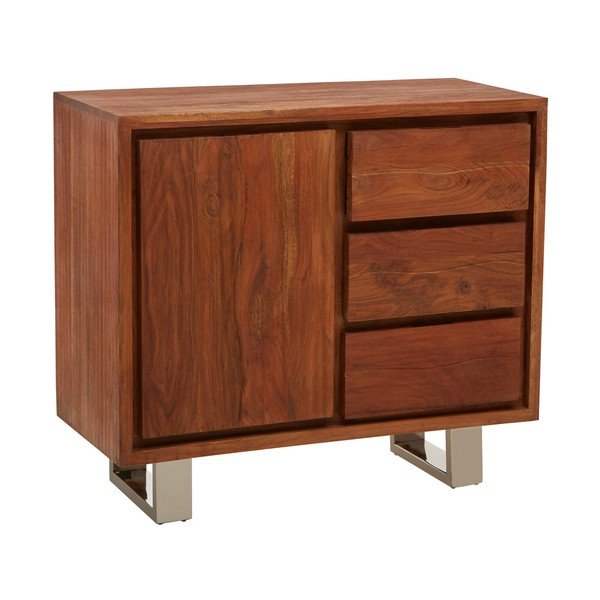 Скрин от масивна акация в тъмно естествен цвят 92x82x40 cm Simla – Premier Housewares