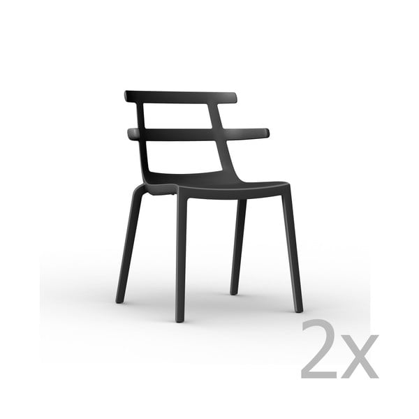 Комплект от 2 черни градински стола Tokyo - Resol