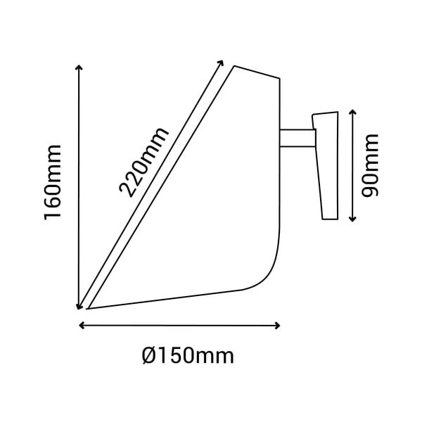 Черна стенна лампа, височина 16 cm Lisboa - SULION-image-3