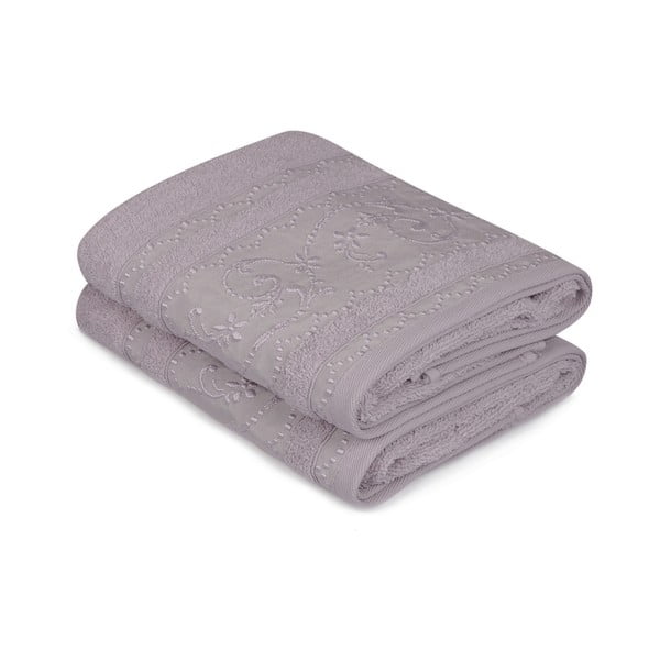 Комплект от 2 лавандулово-лилави кърпи Yosemine - Soft Kiss