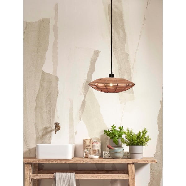 Висяща лампа с абажур от ратан в естествен цвят ø 40 cm Tanami - Good&Mojo-image-1