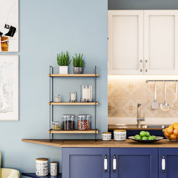 Подова етажерка от дъбов декор в естествен цвят 40 cm Pulalis - Kalune Design-image-2