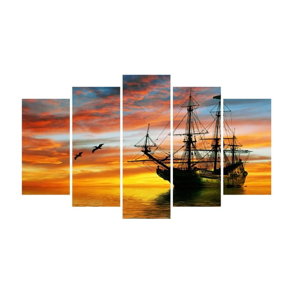 Картина от няколко части върху платно Пиратски кораб - Unknown