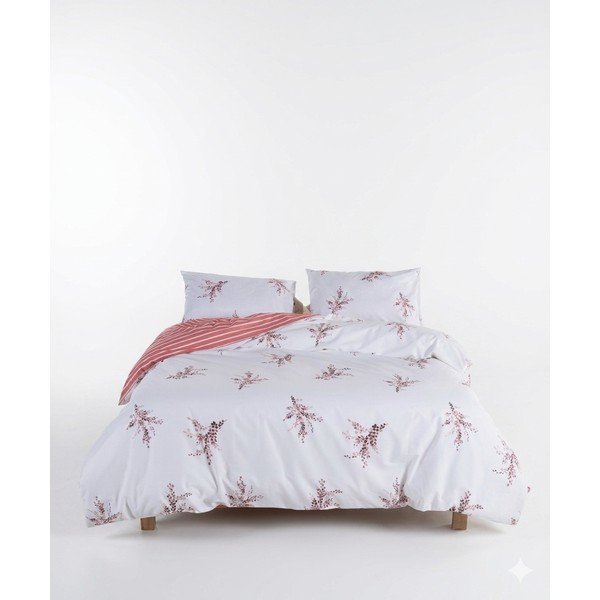 Бяло/розово единично  спално бельо от памук Renforcé 140x200 cm Breeze Floral – Mila Home Luxury