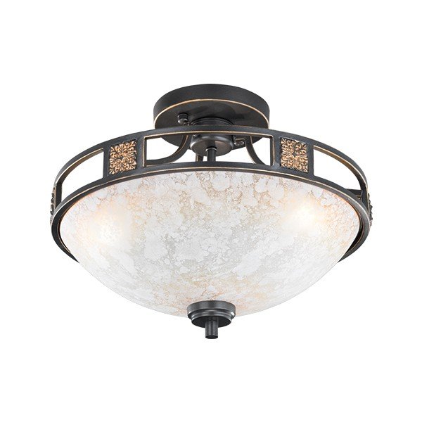 Черно осветително тяло за таван със стъклен абажур ø 42 cm Quinta – Trio