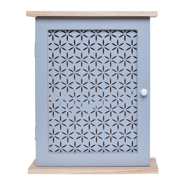 Modrá dřevěná nástěnná skříňka na klíče Ewax Rahna