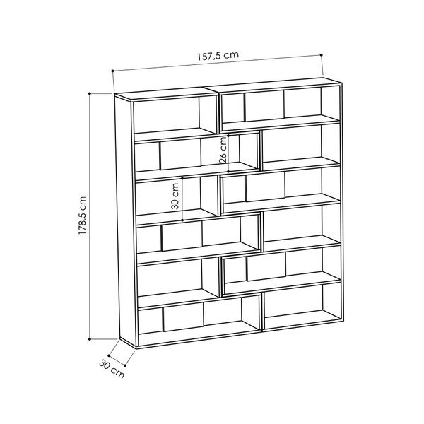 Ъглов шкаф за книги от дъбова дървесина Molly N 4 - Decortie-image-2