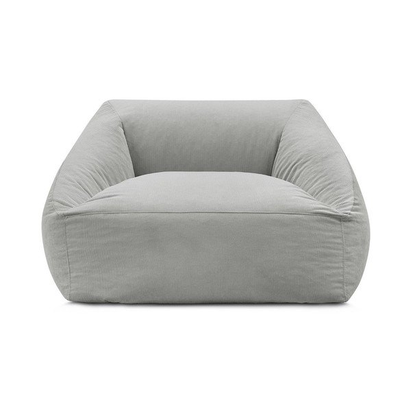 Светлосив пуф от рипсено кадифе Lilibet – Bobochic Paris-image-2