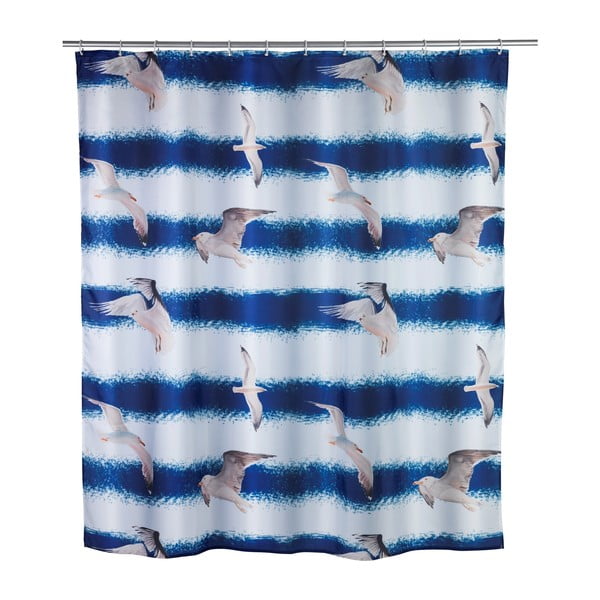 Синя завеса за душ Чайка , 1,8 м x 2 м - Wenko