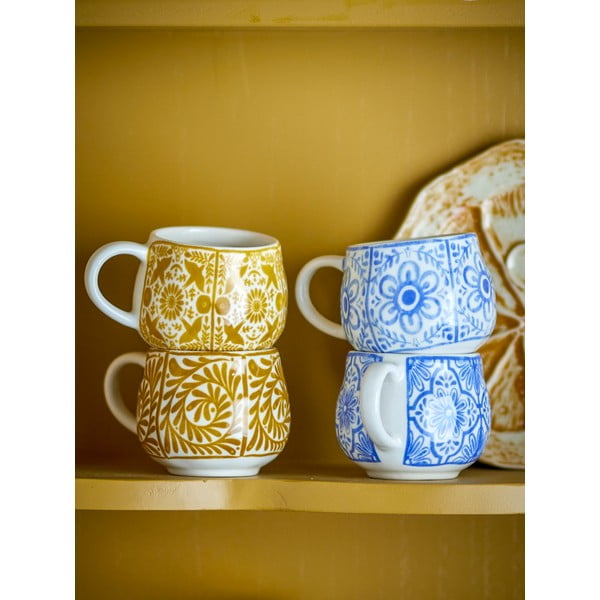 Сини/оранжеви глинени чаши в комплект от 4 бр. за еспресо 155 ml Milton – Bloomingville-image-2