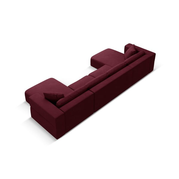 Ъглов U-образен диван в цвят бордо Esther – Milo Casa-image-3