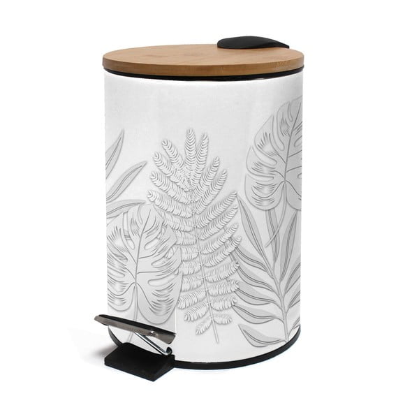 Бяло метално кошче за боклук с педал 3 l Amber – douceur d'intérieur