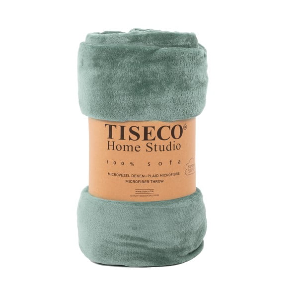 Зелено микро плюшено одеяло , 220 x 240 cm - Tiseco Home Studio