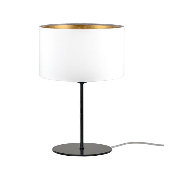 Бяла настолна лампа със златни детайли S, ⌀ 25 cm Tres - Sotto Luce