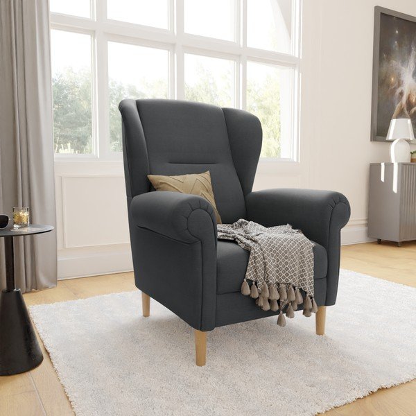 Тъмносиво кресло крило Swan – Ropez-image-3