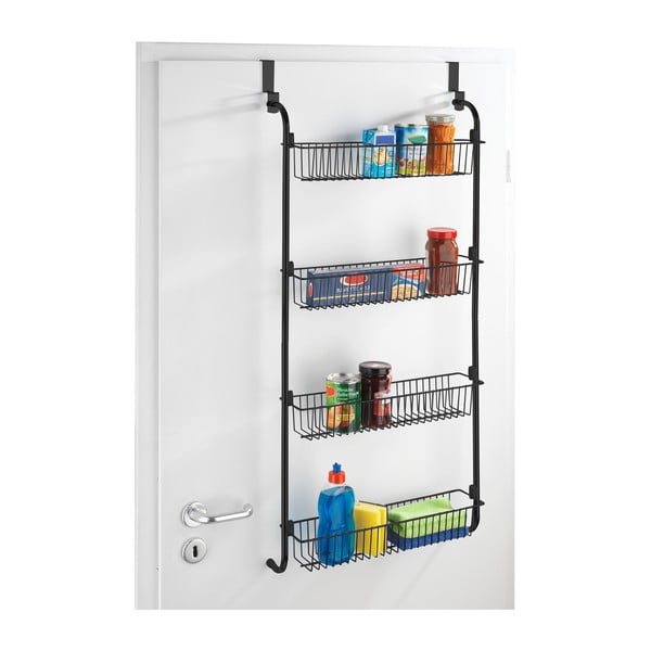 Черен висящ органайзер за кухненски врати - Wenko-image-1