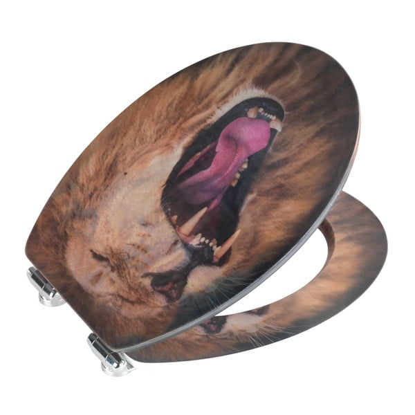 Седалка за тоалетна с 3D изображение и лесно затваряне , 44,5 x 38 cm Lion - Wenko-image-4