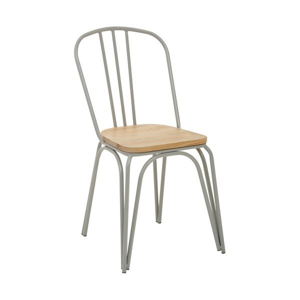 Сив/в естествен цвят трапезен стол от масивен бряст District – Premier Housewares