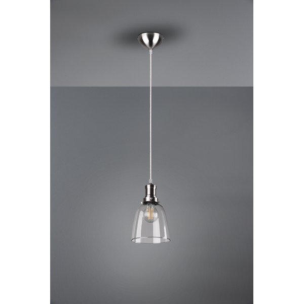 Висящо осветително тяло в сребрист цвят със стъклен абажур ø 14 cm Vita – Reality-image-2