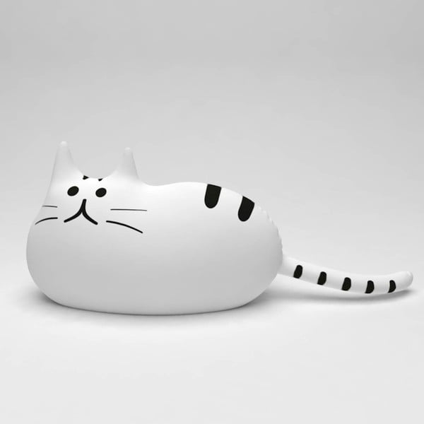 Bílý polštářek Anim Sleepy Cat, 40 x 30 cm