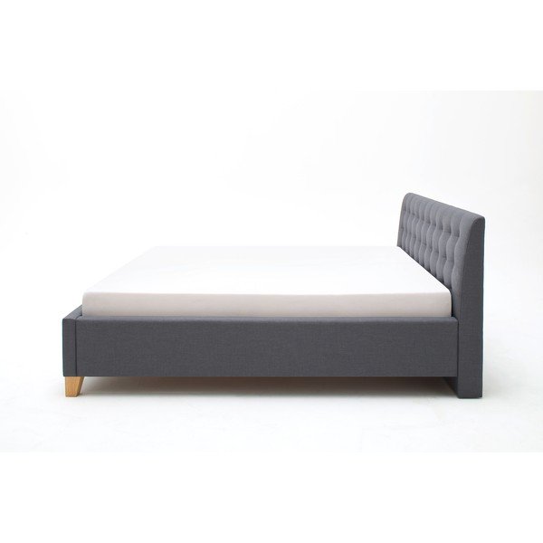 Сиво двойно легло 140x200 cm тапицирано без ламелно дъно Lucca – Meise Möbel-image-4