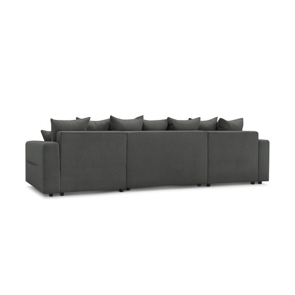 Тъмносив U-образен разтегателен диван Envy - Bobochic Paris-image-4