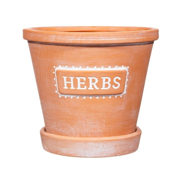 Теракотен съд с чинийка, ø 12,5 cm Herbs - Sass & Belle