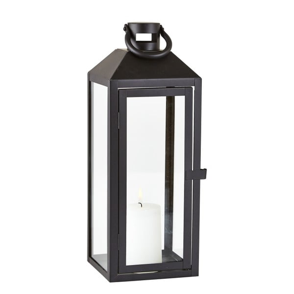 Черен метален фенер, 40 см - KJ Collection
