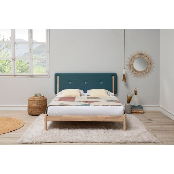Дървено легло с тюркоазено синя табла , 160 x 200 cm Annie - Marckeric-image-1