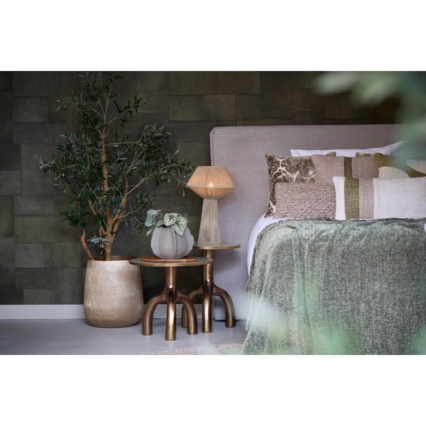 Светлозелена настолна лампа с абажур от юта (височина 47 cm) Fugia – Light & Living-image-1