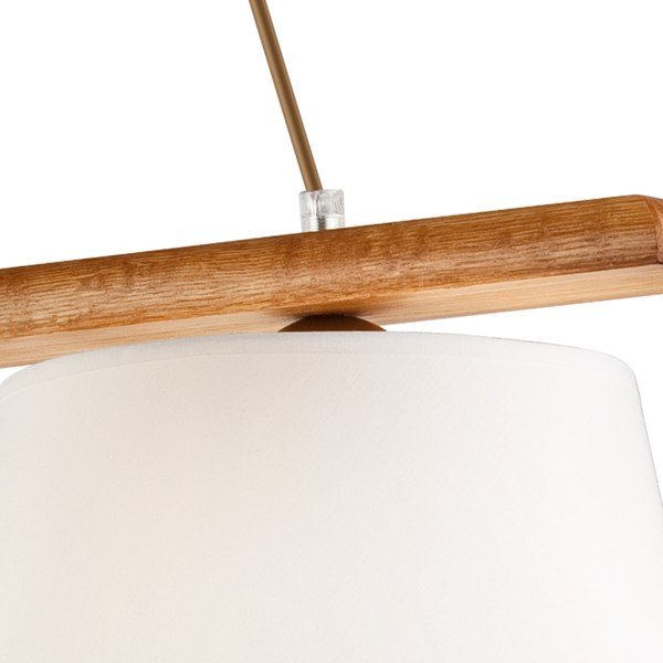 Кафява висяща лампа с текстилен абажур ø 25 cm Aida - LAMKUR-image-4