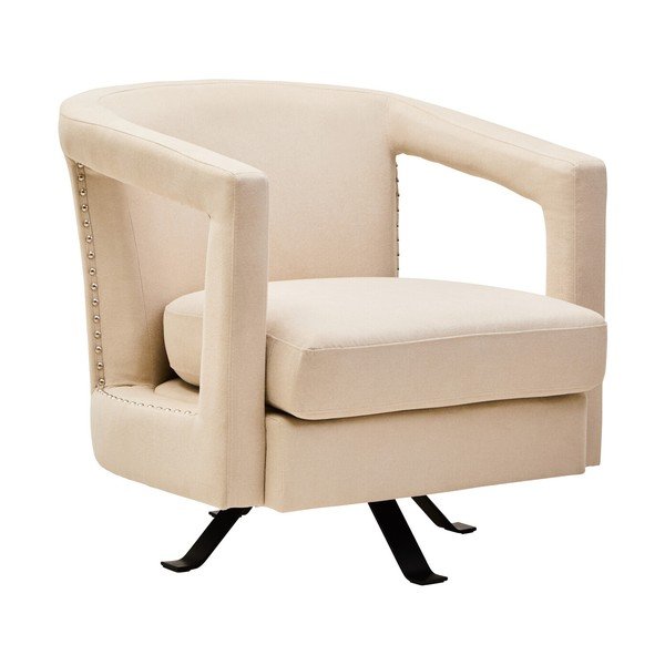 Бежово въртящо се кадифено кресло Hestia – Premier Housewares