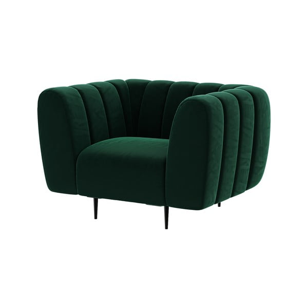 Тъмнозелено кадифено кресло Shel - Ghado