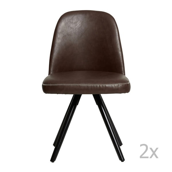 Комплект от 2 кафяви трапезни стола Natal - Marckeric