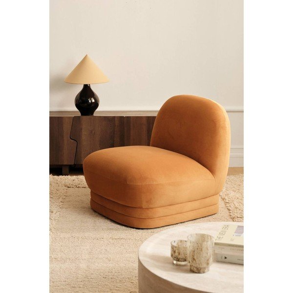 Оранжево кадифено кресло Cocos – Ellos Home-image-1