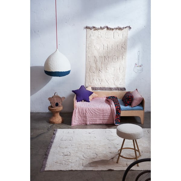 Кремав ръчно изработен памучен детски килим подходящ за пране 90x130 cm ABC – Lorena Canals-image-4