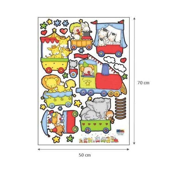 Стикер за стена Влак на циркови животни, 120 см - Ambiance-image-2