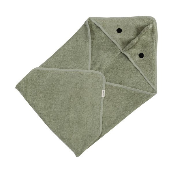 Зелена памучна детска хавлия с качулка 75x75 cm Dinosaur – Kindsgut-image-3