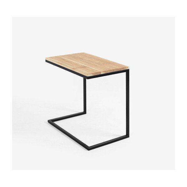 Маса с черна основа и масивен дъбов плот Lupe - CustomForm-image-4