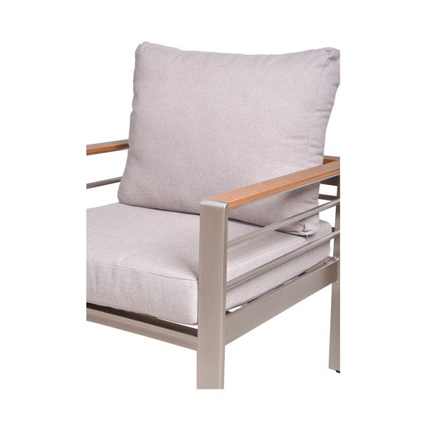 Сив метален градински комплект за отдих за 4 души Florence – Garden Pleasure-image-2