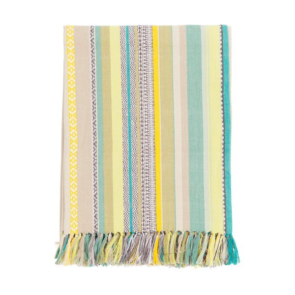 Зелена памучна плажна кърпа Multi Jacquard, 200 x 150 cm - Ego Dekor